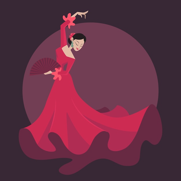 Free Vector hand drawn flamenco dance illustration