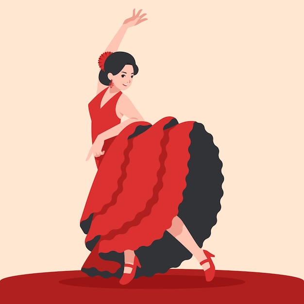 Free Vector hand drawn flamenco dance illustration