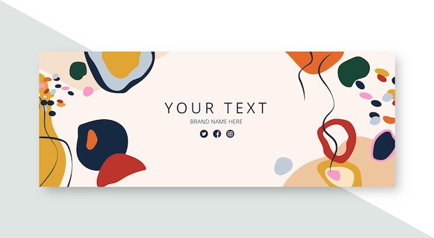 Hand drawn flat abstract shapes facebook cover