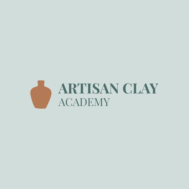 Hand drawn flat artisan clay academy logo template