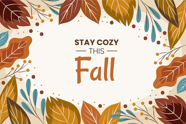 Hand drawn flat autumn background