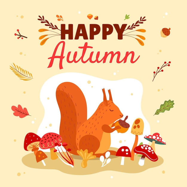 Free vector hand drawn flat autumn illustration