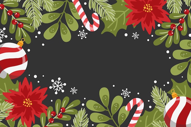 Free Vector hand drawn flat christmas background