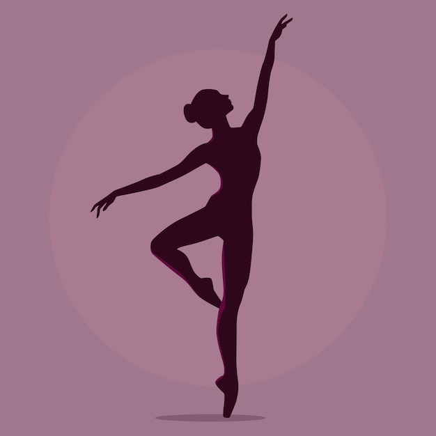 Free Vector hand drawn flat dancer silhouette