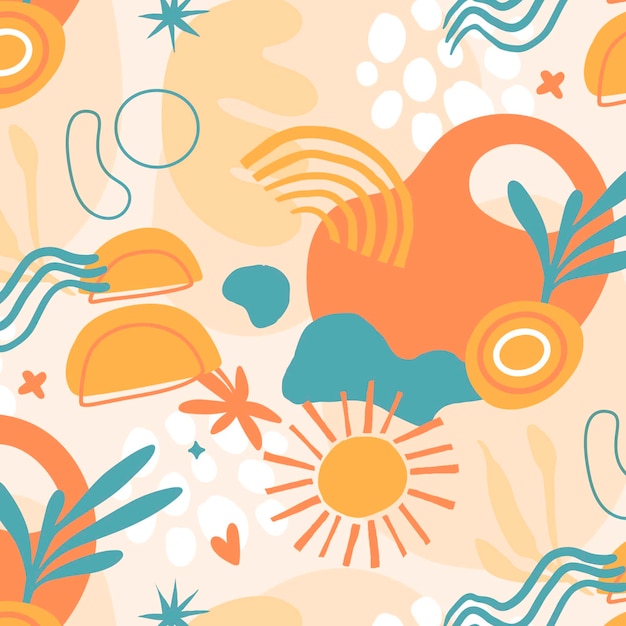 Free Vector hand drawn flat design abstract doodle pattern