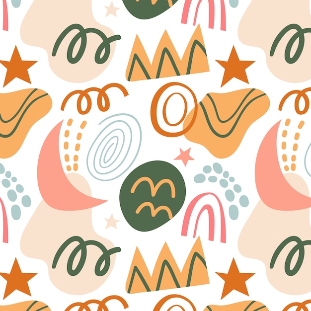 Free Vector hand drawn flat design abstract doodle pattern