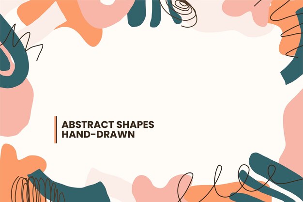 Hand drawn flat design abstract shapes background