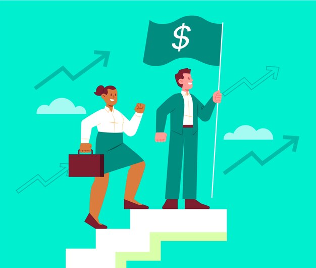 Hand drawn flat design finance leaders concept