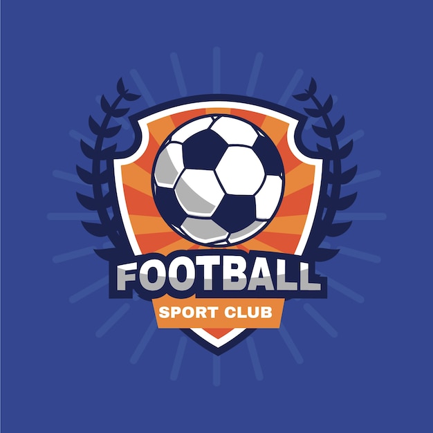 Hand drawn flat design football logo template