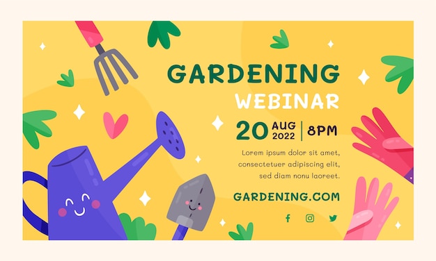 Free Vector hand drawn flat design gardening template