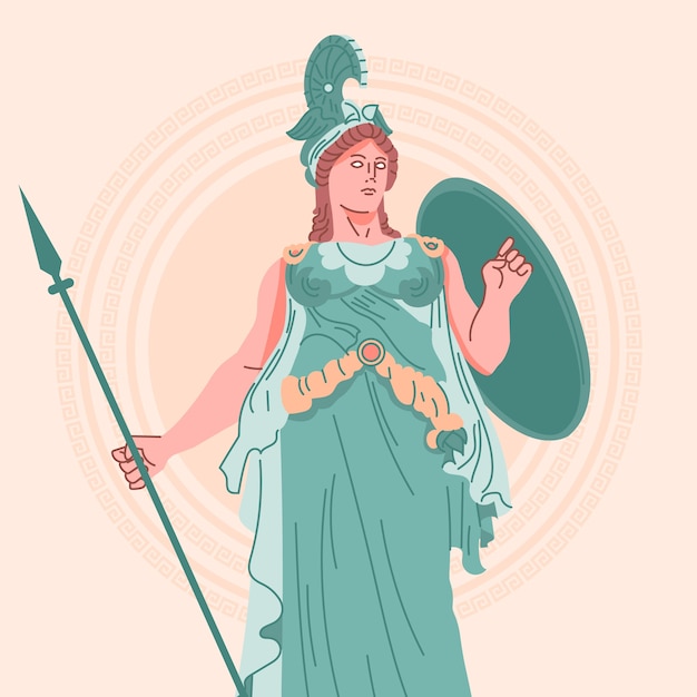 Free Vector hand drawn flat design mythology illustration