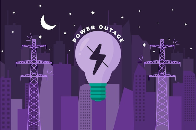 Free Vector hand drawn flat design power outage illustration