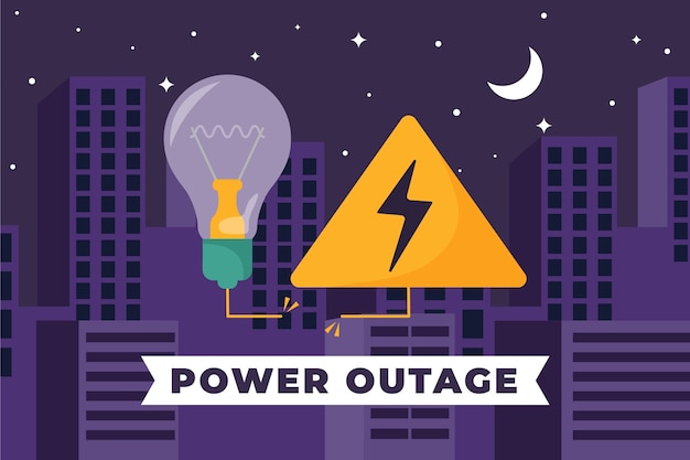 Free Vector hand drawn flat design power outage illustration