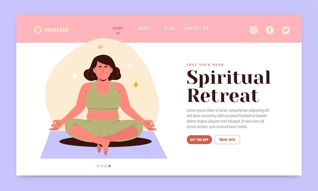 Free Vector hand drawn flat design retreat landing page