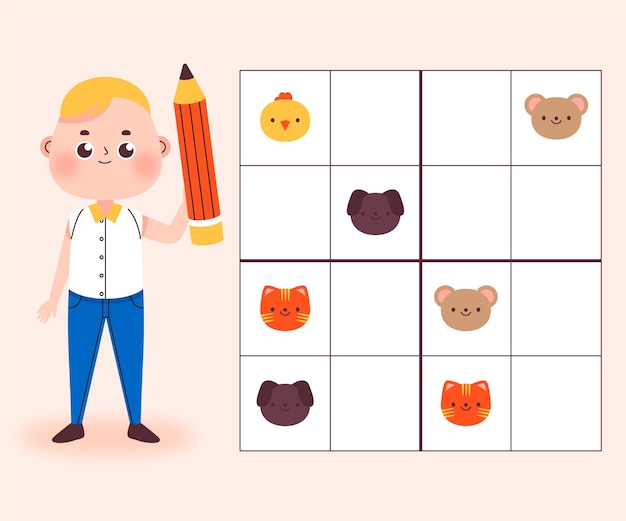 Free Vector hand drawn flat design sudoku