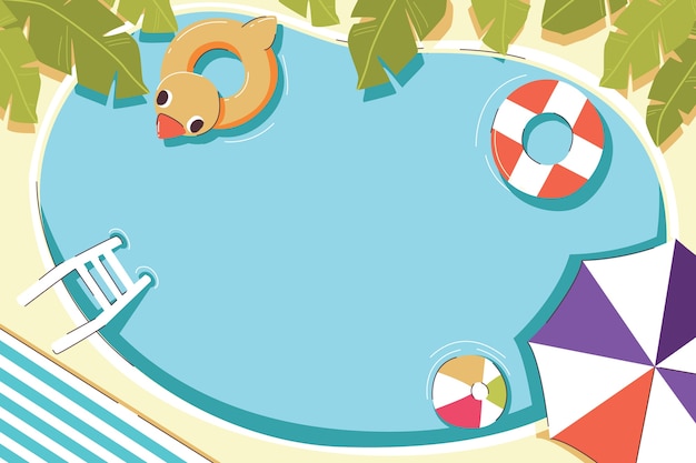 Free Vector hand drawn flat swimming pool background