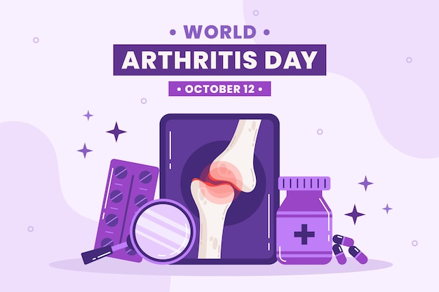 Free Vector hand drawn flat world arthritis day background