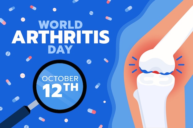 Free Vector hand drawn flat world arthritis day background