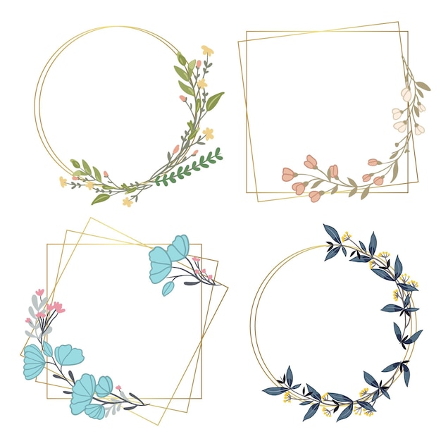 Free Vector hand drawn floral frame collection