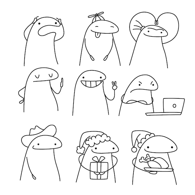 Free Vector hand drawn flork meme illustration