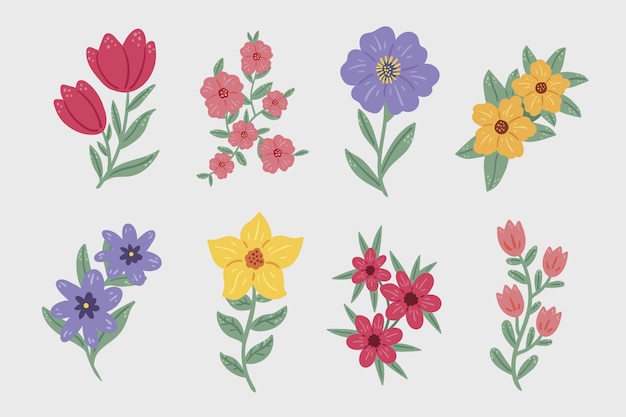 Free Vector hand drawn flower collection