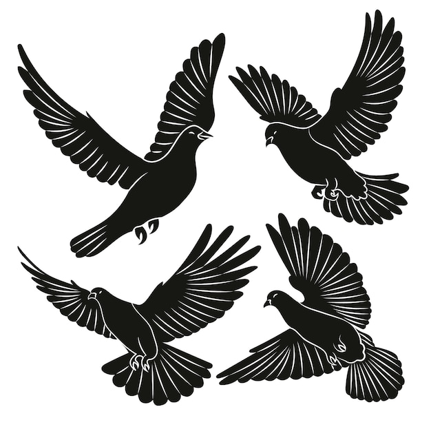 Free Vector hand drawn flying dove silhouette