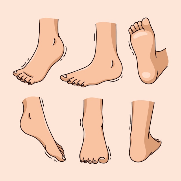 Free Vector hand drawn foot  cartoon illustration