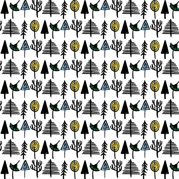 Free Vector hand drawn forest pattern