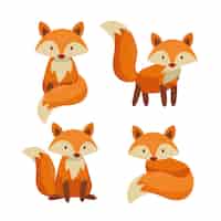 Free vector hand drawn fox collection