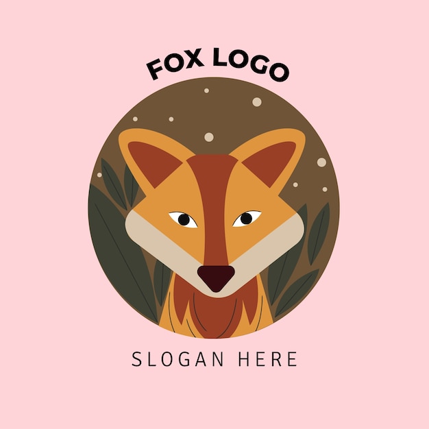 Hand drawn fox logo template