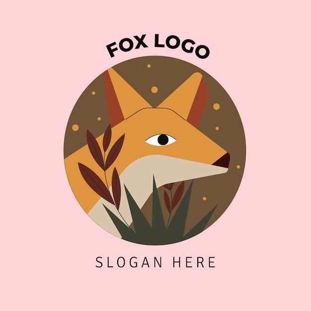 Free Vector hand drawn fox logo template