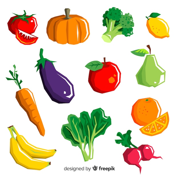 Hand drawn fresh fruit and vegetable background