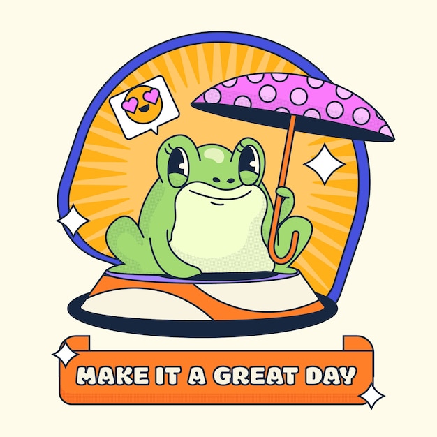 Free Vector hand drawn frog  cartoon illustration