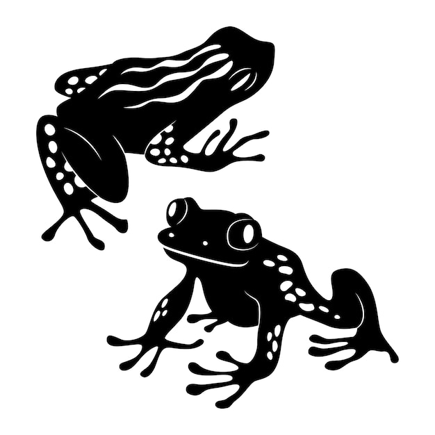 Hand drawn frog  silhouette