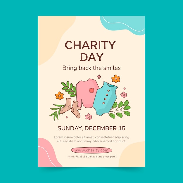 Free Vector hand drawn fundraising event poster