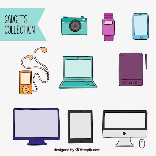 Free Vector hand drawn gadget collection