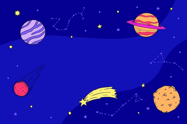 Free vector hand drawn galaxy background