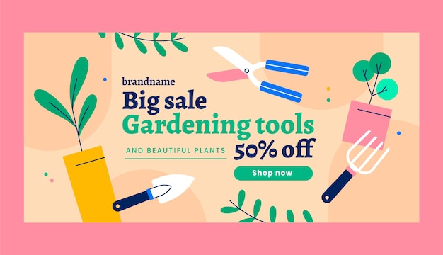 Free vector hand drawn gardening design template