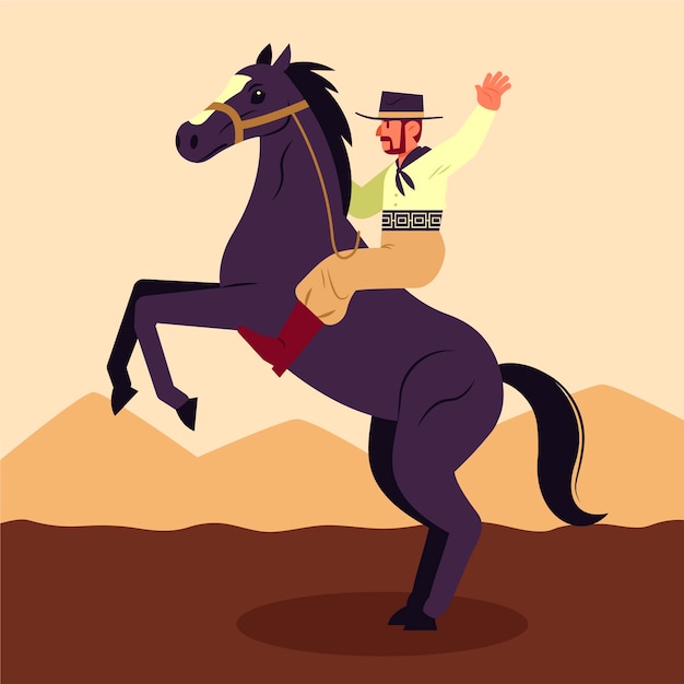 Free Vector hand drawn gaucho cowboy illustration