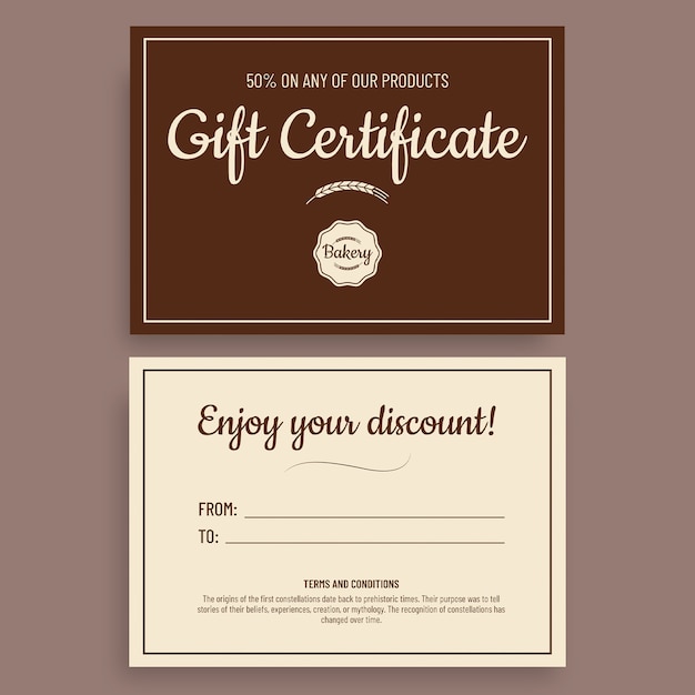 Hand drawn gift certificate design template