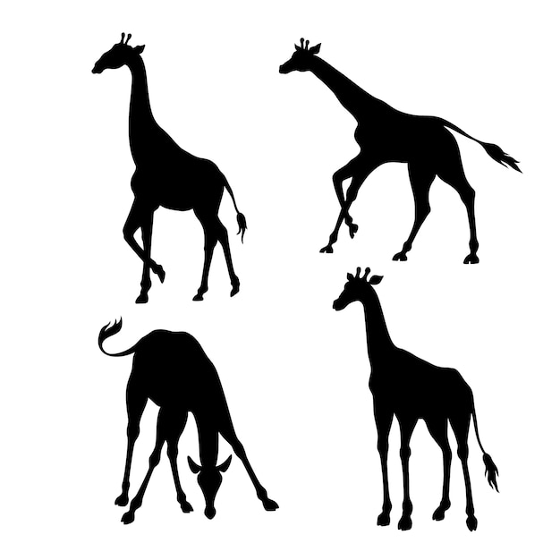 Free vector hand drawn giraffe silhouette