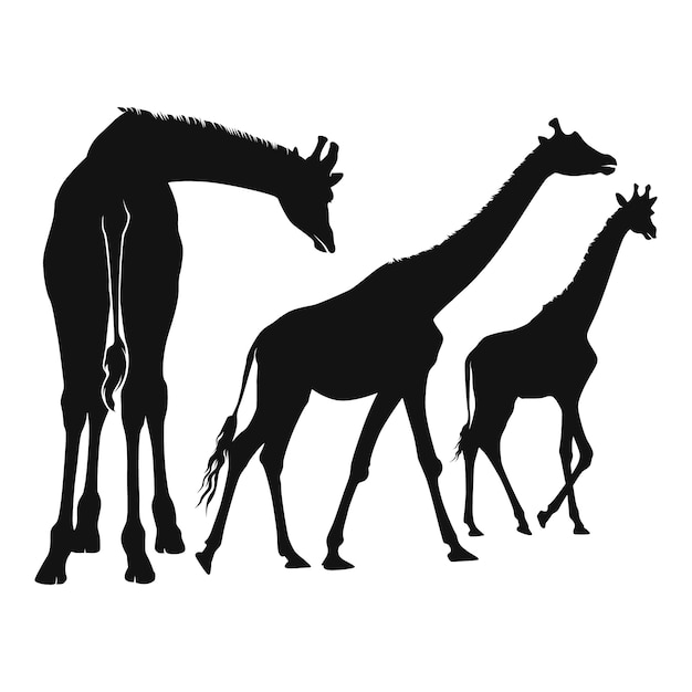 Hand drawn giraffe silhouette