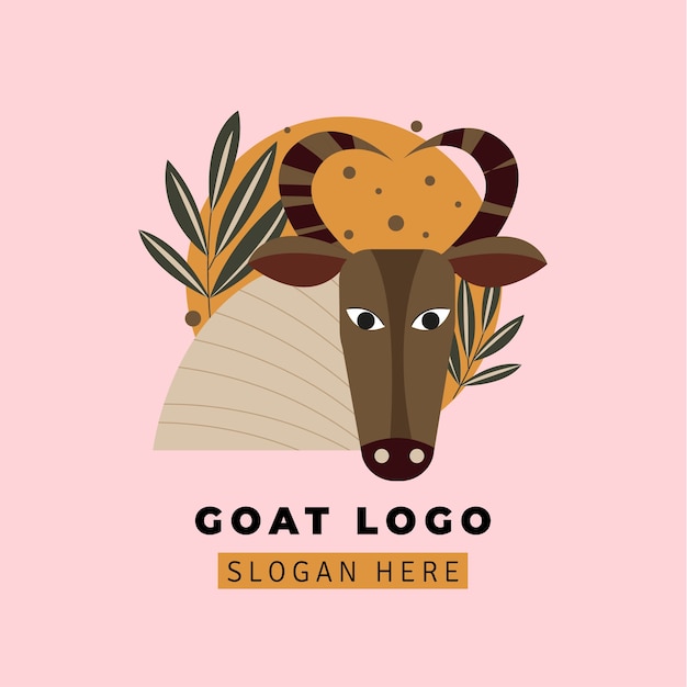 Hand drawn goat logo template