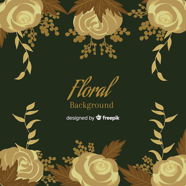 Free Vector hand drawn golden floral background