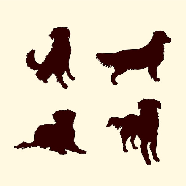 Free Vector hand drawn golden retriever silhouette