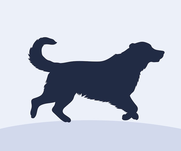 Free Vector hand drawn golden retriever silhouette