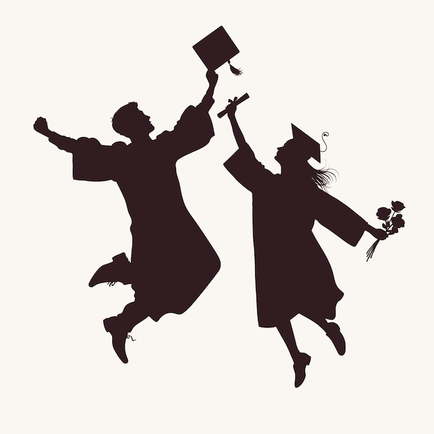 Free Vector hand drawn graduation silhouette