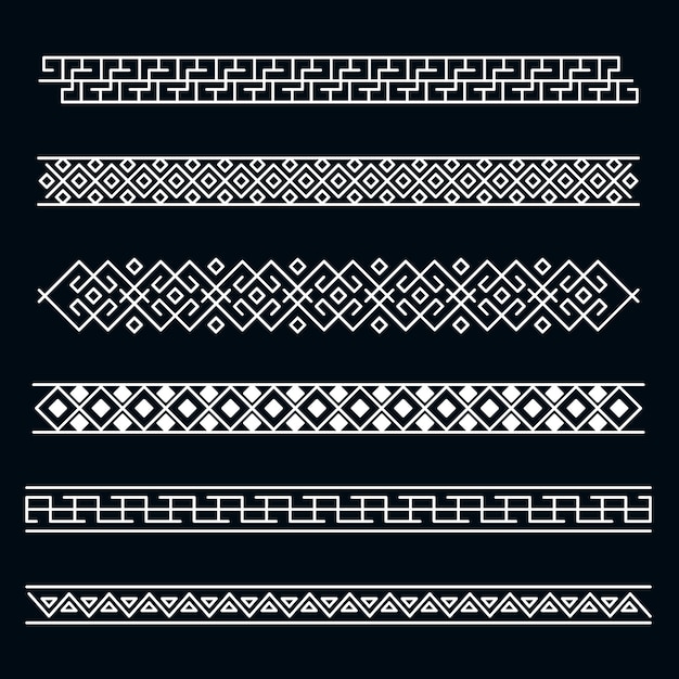 Free Vector hand drawn greek border set