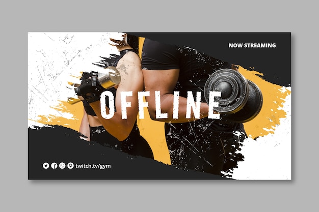 Free Vector hand drawn gym template design