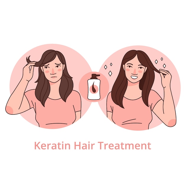 Free Vector hand drawn hair keratin illustration